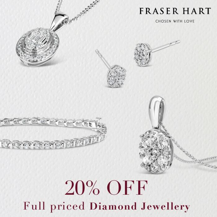 Diamond earrings and necklaces from Fraser Hart